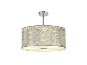 DK0817  Baymont 60cm Semi Flush 5 Light Polished Chrome, Silver Leaf, Frosted Diffuser